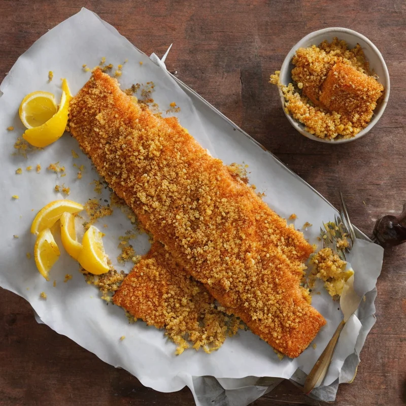 Stegt laks med ristoppe - Illustration - kan være AI genereret og afvige fra opskriften