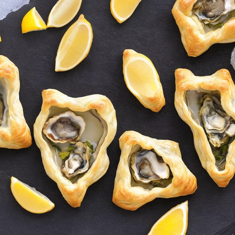 Østers i butterdejsforme - Illustration - kan være AI genereret og afvige fra opskriften