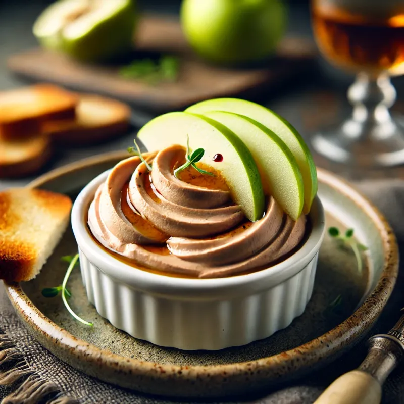 Andelevermousse med æble og sherry