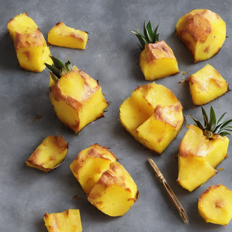 Marcipanbagt ananas - Illustration - kan være AI genereret og afvige fra opskriften