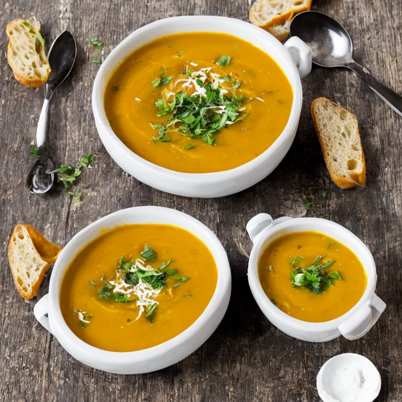 Suppe med søde kartofler - Illustration - kan være AI genereret og afvige fra opskriften