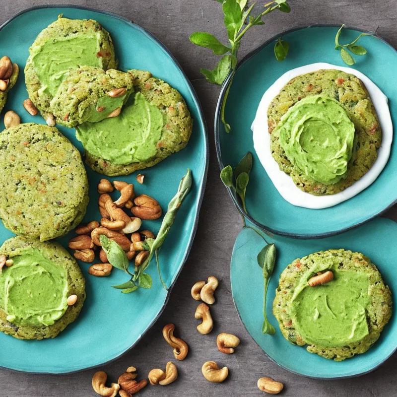 Nøddefrikadeller med ærtecreme - Illustration - kan være AI genereret og afvige fra opskriften