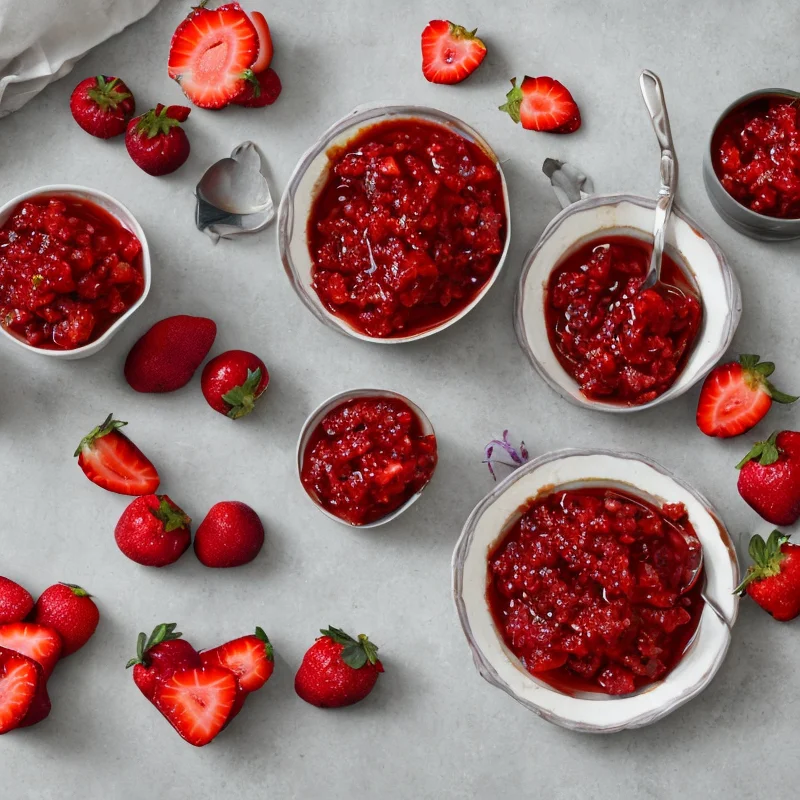 Jordbærrelish - Illustration - kan være AI genereret og afvige fra opskriften