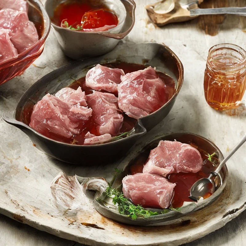 Flæsk i gele - Illustration - kan være AI genereret og afvige fra opskriften