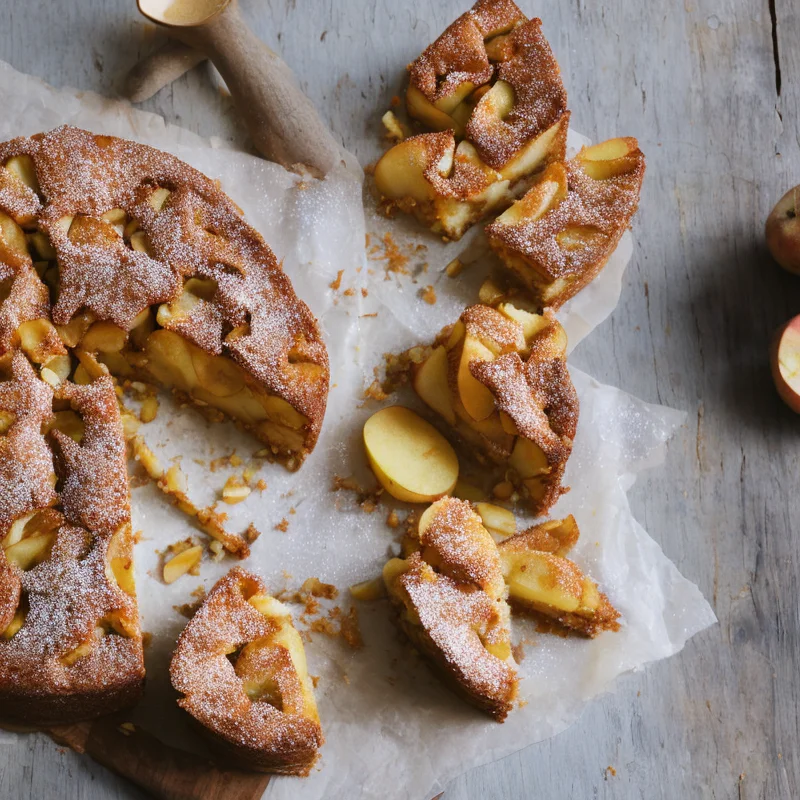 Sprød æblekage - Illustration - kan være AI genereret og afvige fra opskriften