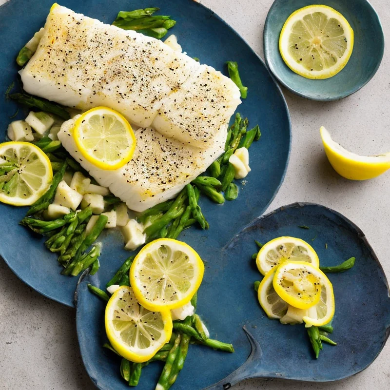 Hellefisk i citron - Illustration - kan være AI genereret og afvige fra opskriften