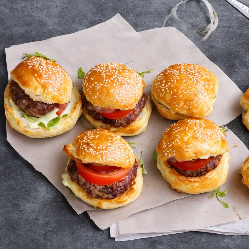 Hamburgerryg i butterdej - Illustration - kan være AI genereret og afvige fra opskriften