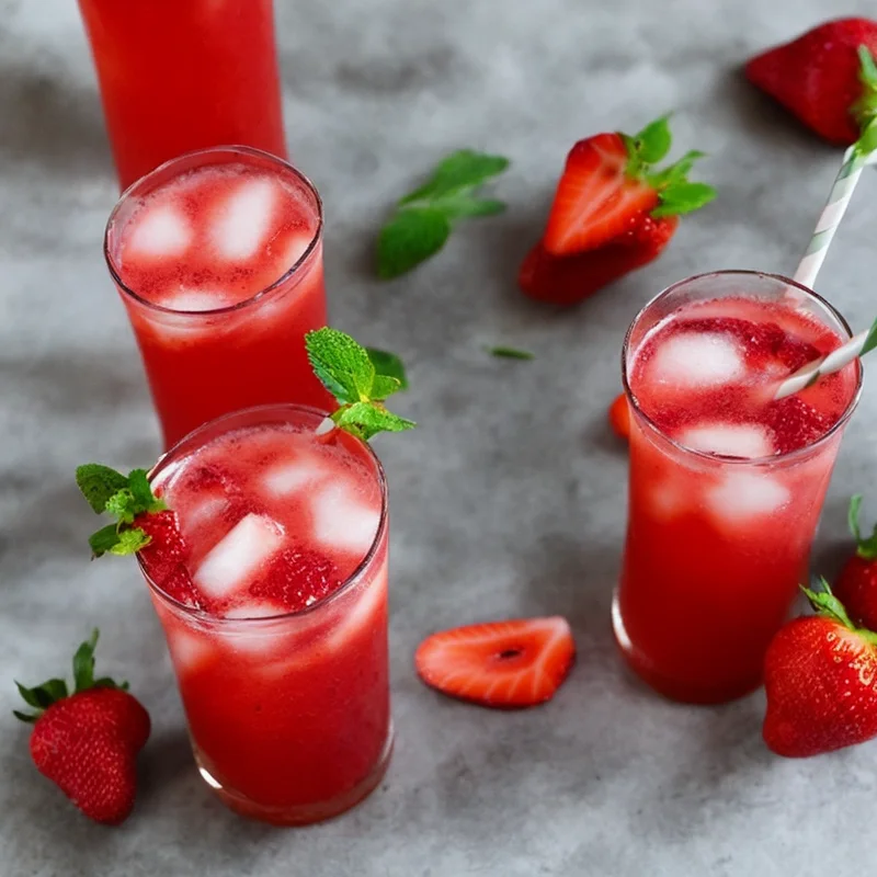 Strawberry cooler - Illustration - kan være AI genereret og afvige fra opskriften
