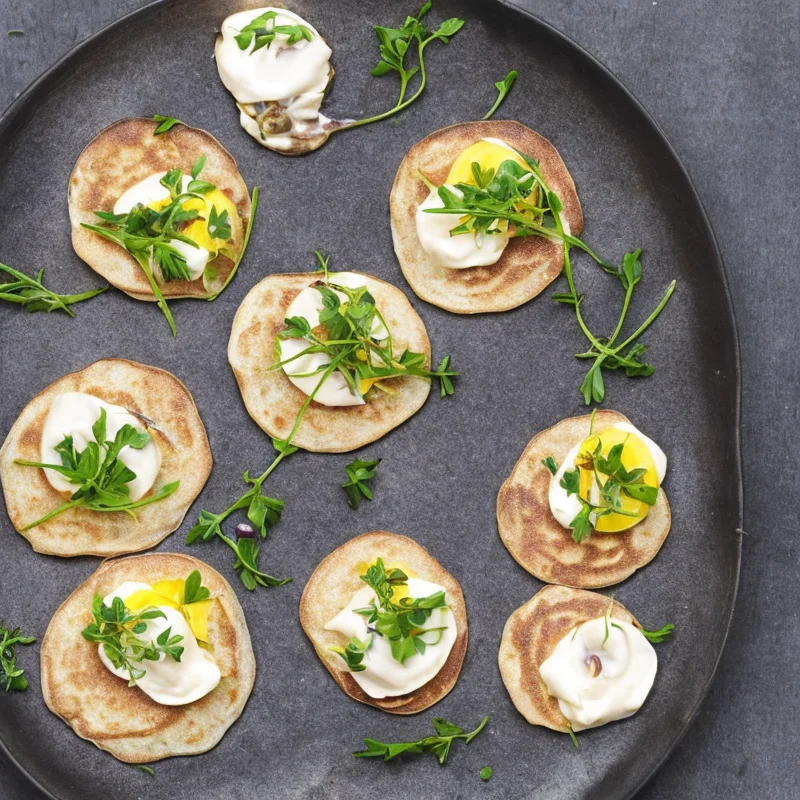 Blinis med ansjoser - Illustration - kan være AI genereret og afvige fra opskriften