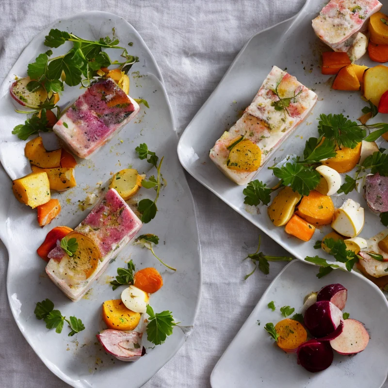 Fisketerrine med rodfrugter - Illustration - kan være AI genereret og afvige fra opskriften