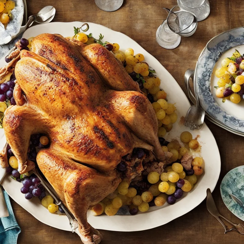 Kalkun med druefyld - Illustration - kan være AI genereret og afvige fra opskriften