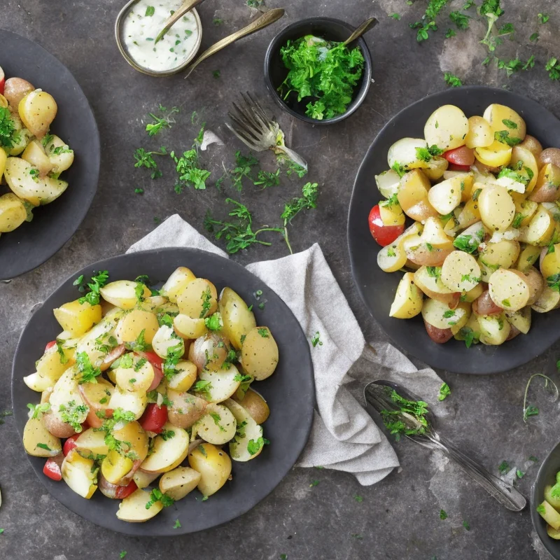 Sund kartoffelsalat - Illustration - kan være AI genereret og afvige fra opskriften