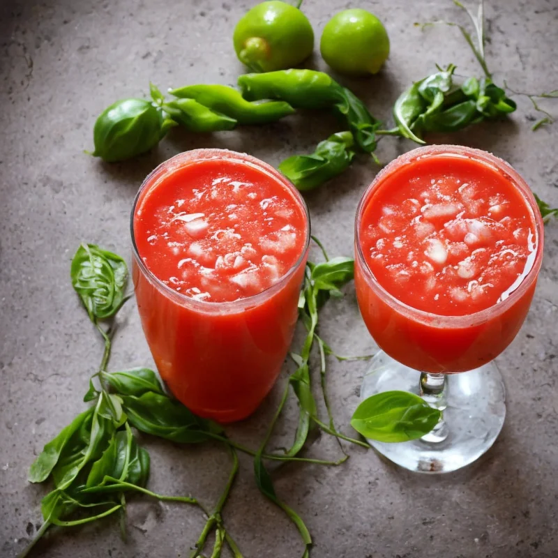 Gazpacho cocktail - Illustration - kan være AI genereret og afvige fra opskriften