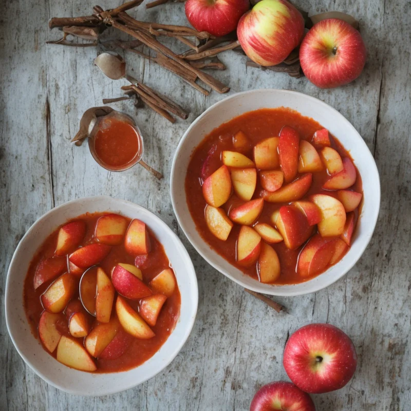 Æbler i hybensovs - Illustration - kan være AI genereret og afvige fra opskriften