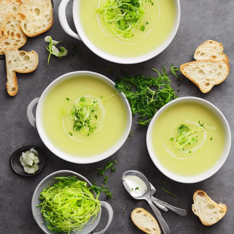 Porresuppe - Illustration - kan være AI genereret og afvige fra opskriften