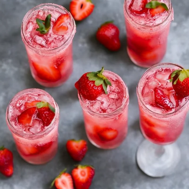 Strawberry vodka - Illustration - kan være AI genereret og afvige fra opskriften