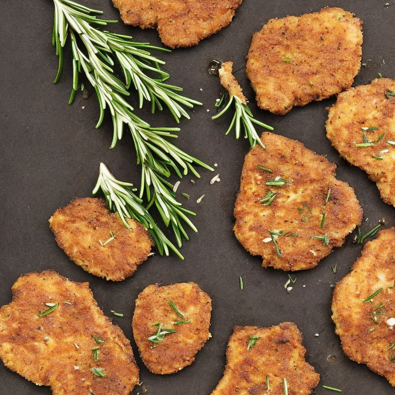 Lammeschnitzler med rosmarin - Illustration - kan være AI genereret og afvige fra opskriften