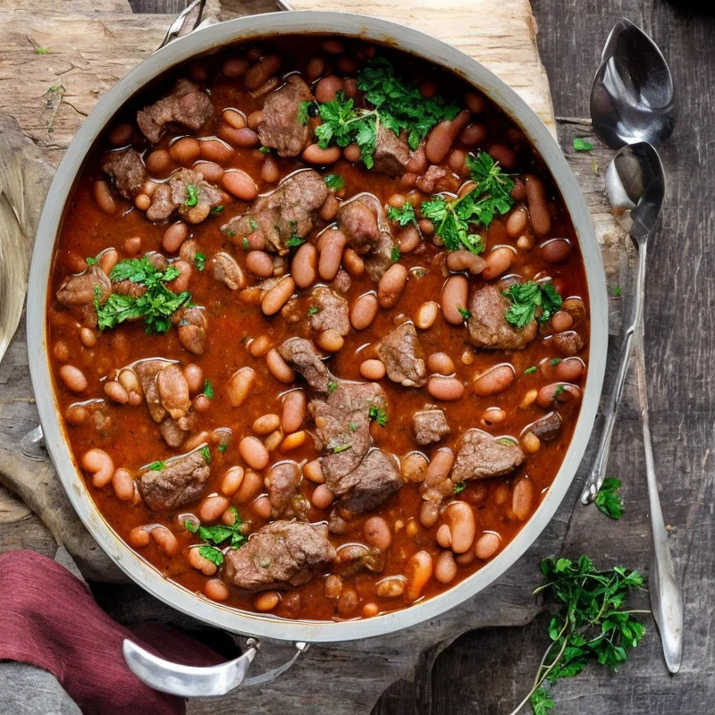 Lammegryde med bønner - Illustration - kan være AI genereret og afvige fra opskriften