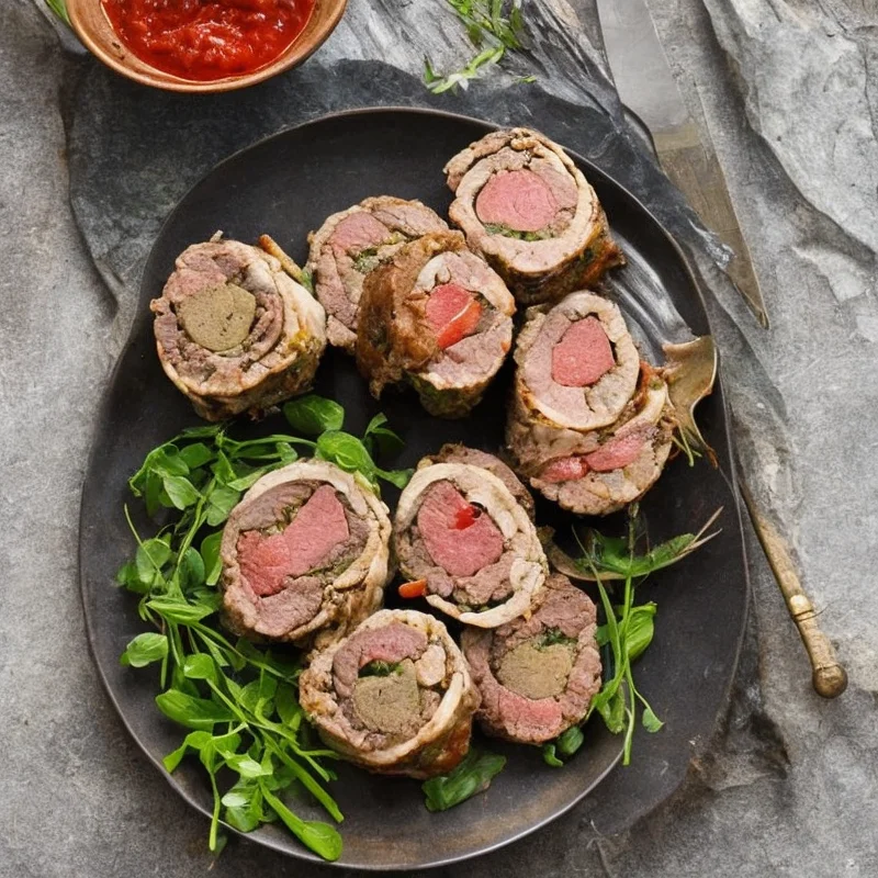 Lammeroulade - Illustration - kan være AI genereret og afvige fra opskriften