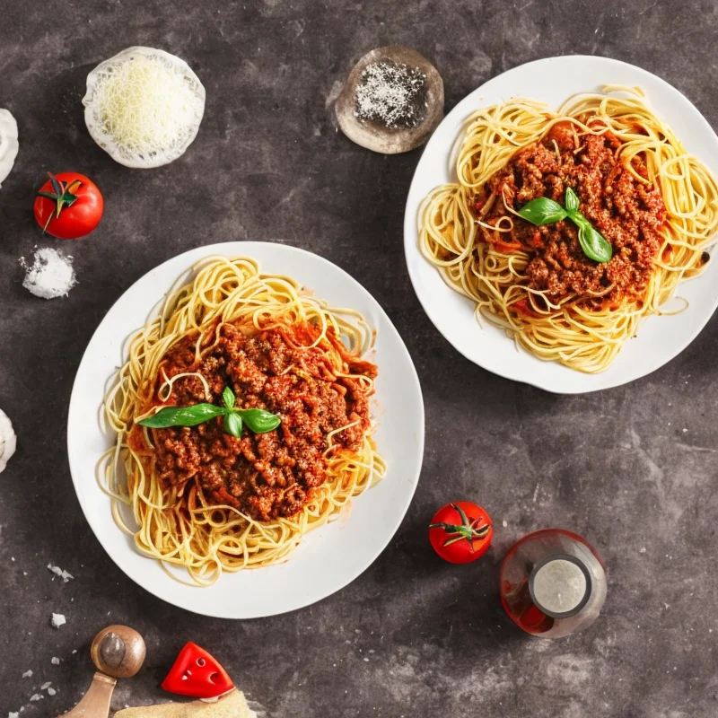 Italiensk spaghetti bolognese - Illustration - kan være AI genereret og afvige fra opskriften