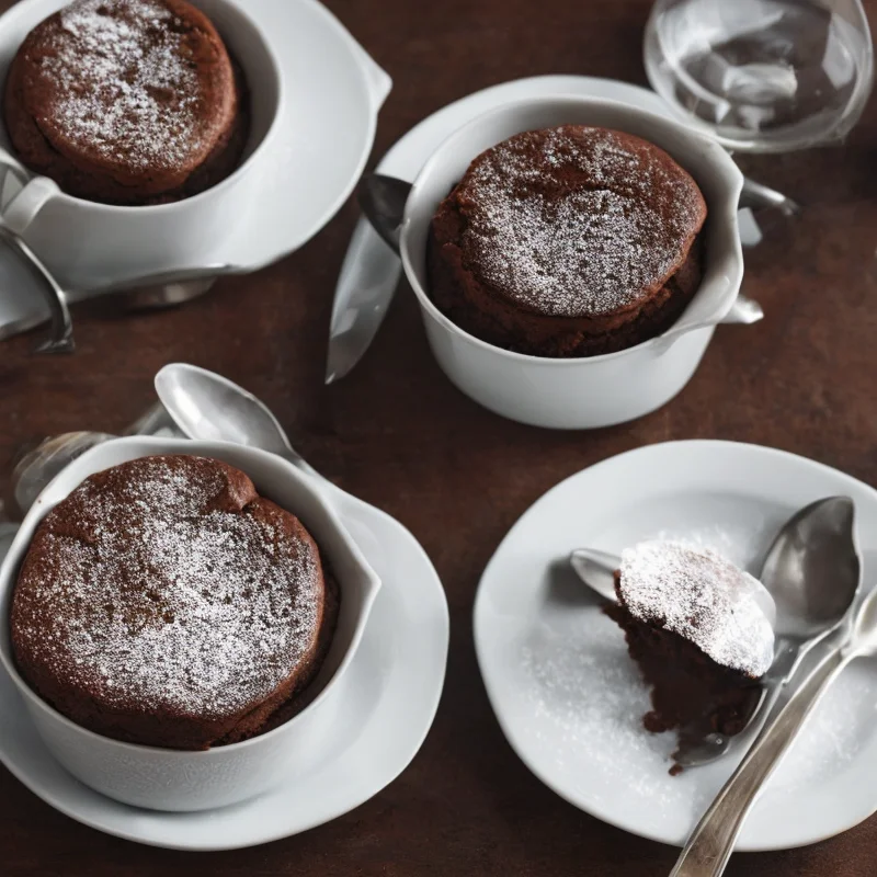 Varm chokoladesouffle med cognac - Illustration - kan være AI genereret og afvige fra opskriften