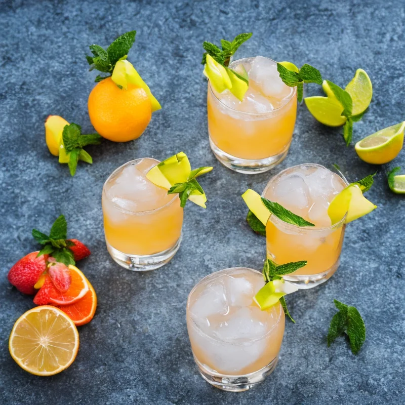 Tropical cocktail - Illustration - kan være AI genereret og afvige fra opskriften