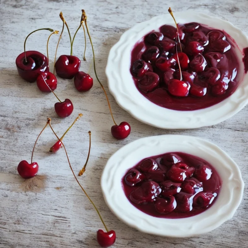 Kirsebærdessert med chokolade - Illustration - kan være AI genereret og afvige fra opskriften