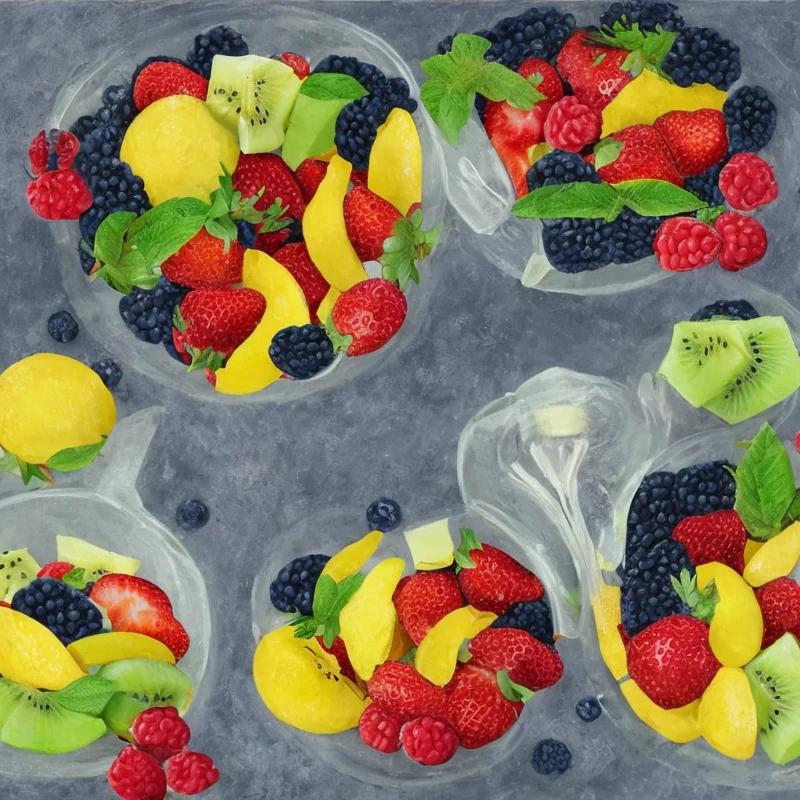 Frugter under låg - Illustration - kan være AI genereret og afvige fra opskriften