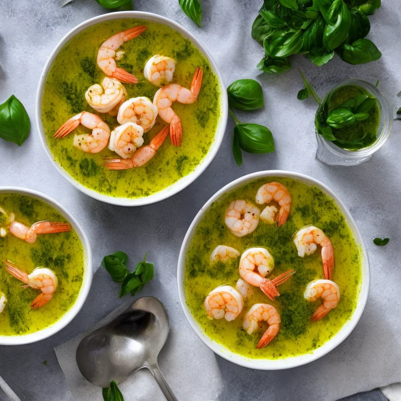 Rejesuppe med pesto - Illustration - kan være AI genereret og afvige fra opskriften