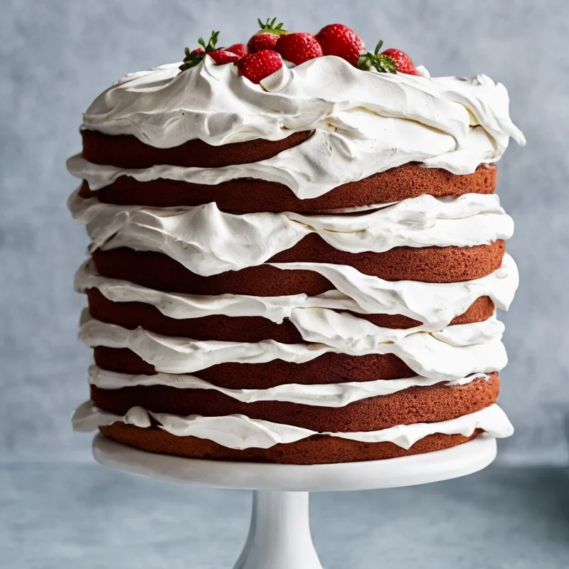 Lagkage med makronskum - Illustration - kan være AI genereret og afvige fra opskriften