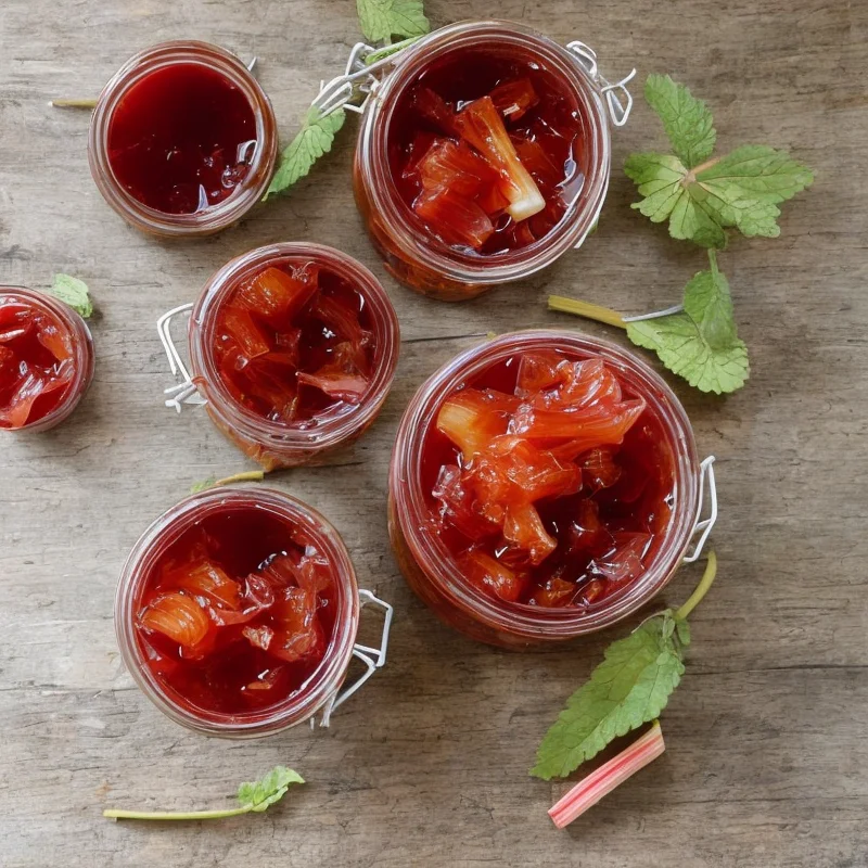 Rabarber marmelade - Illustration - kan være AI genereret og afvige fra opskriften