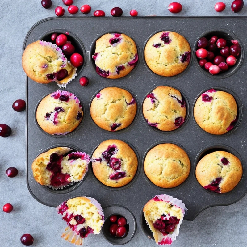 Tranebær muffins med ahornsirup - Illustration - kan være AI genereret og afvige fra opskriften