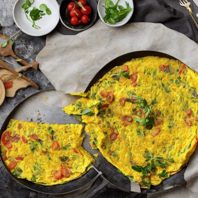 Æggekage til brunch - Illustration - kan være AI genereret og afvige fra opskriften