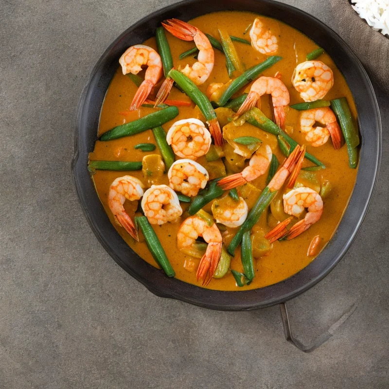 Rejecurry med grønt - Illustration - kan være AI genereret og afvige fra opskriften