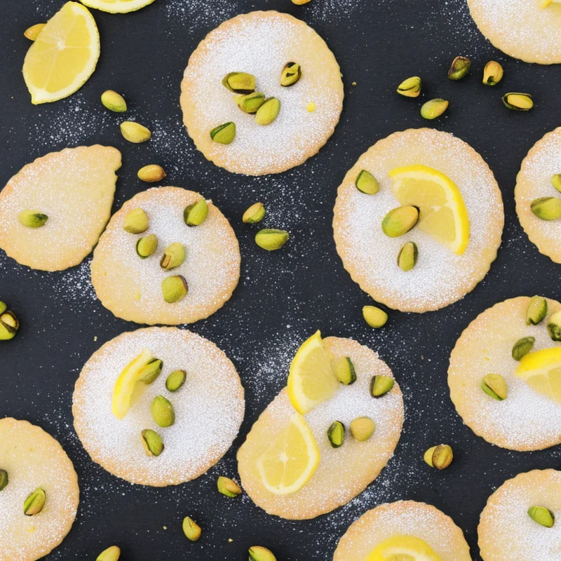 Citronspecier med pistacienødder - Illustration - kan være AI genereret og afvige fra opskriften