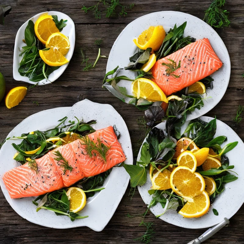 Citrusmarineret laksefad - Illustration - kan være AI genereret og afvige fra opskriften