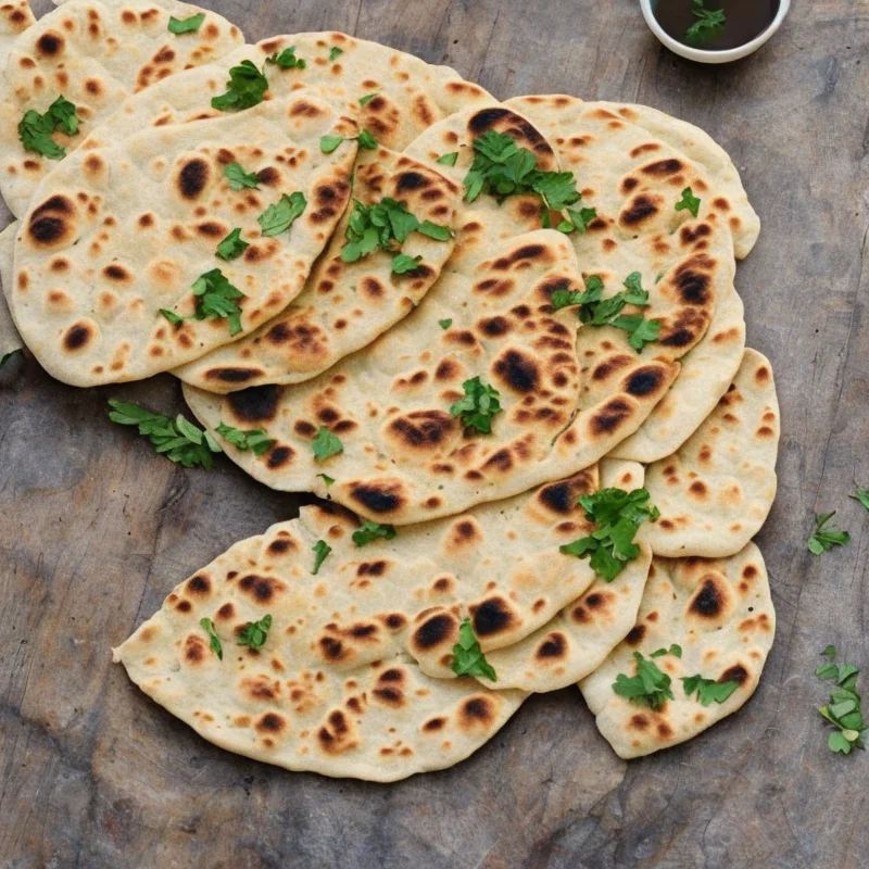 Naanbrød - Illustration - kan være AI genereret og afvige fra opskriften