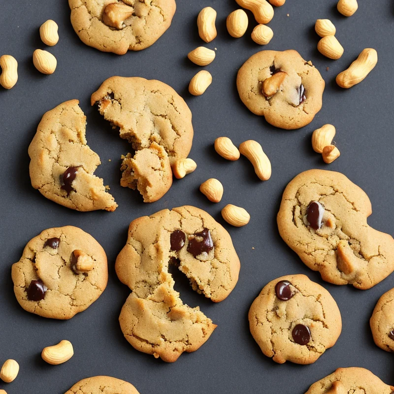 Cookies med peanuts - Illustration - kan være AI genereret og afvige fra opskriften