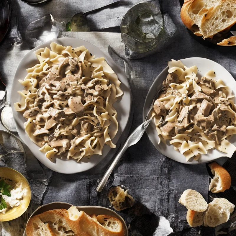 Kalkun stroganoff - Illustration - kan være AI genereret og afvige fra opskriften
