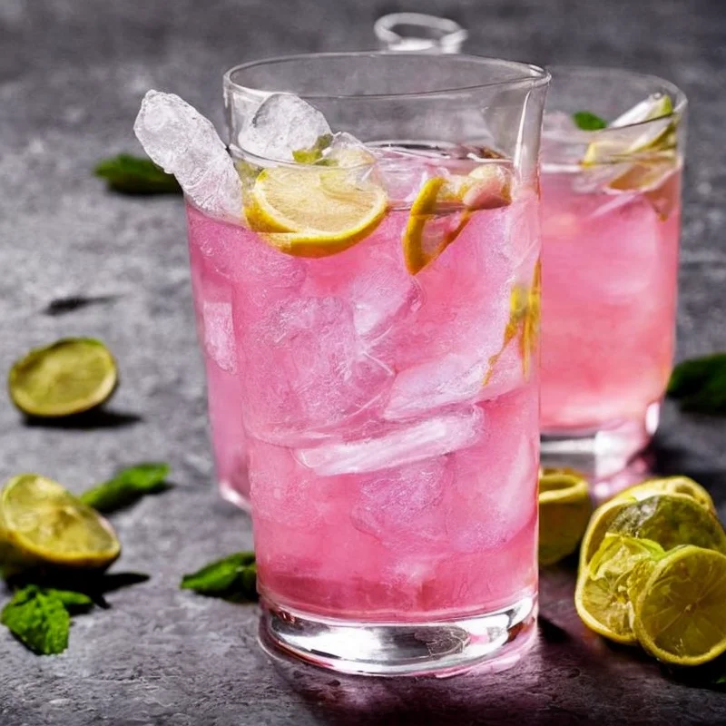Pink gin - Illustration - kan være AI genereret og afvige fra opskriften