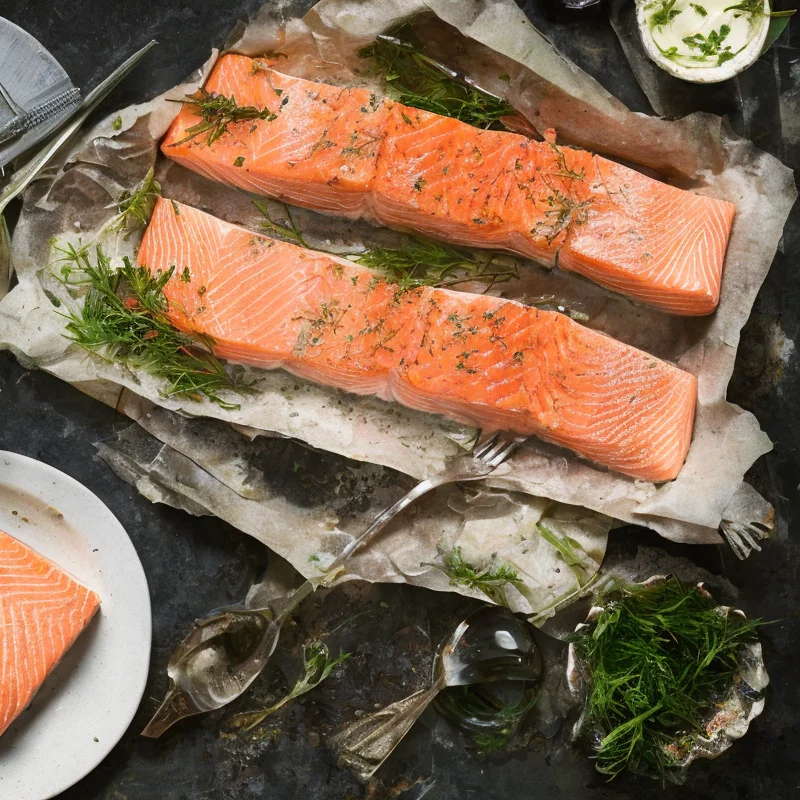 Lakseterrine - Illustration - kan være AI genereret og afvige fra opskriften