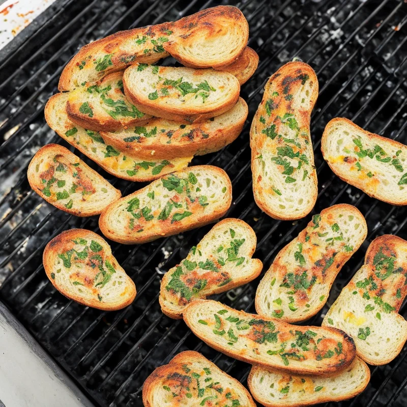 Hvidløgsbrød på grill - Illustration - kan være AI genereret og afvige fra opskriften