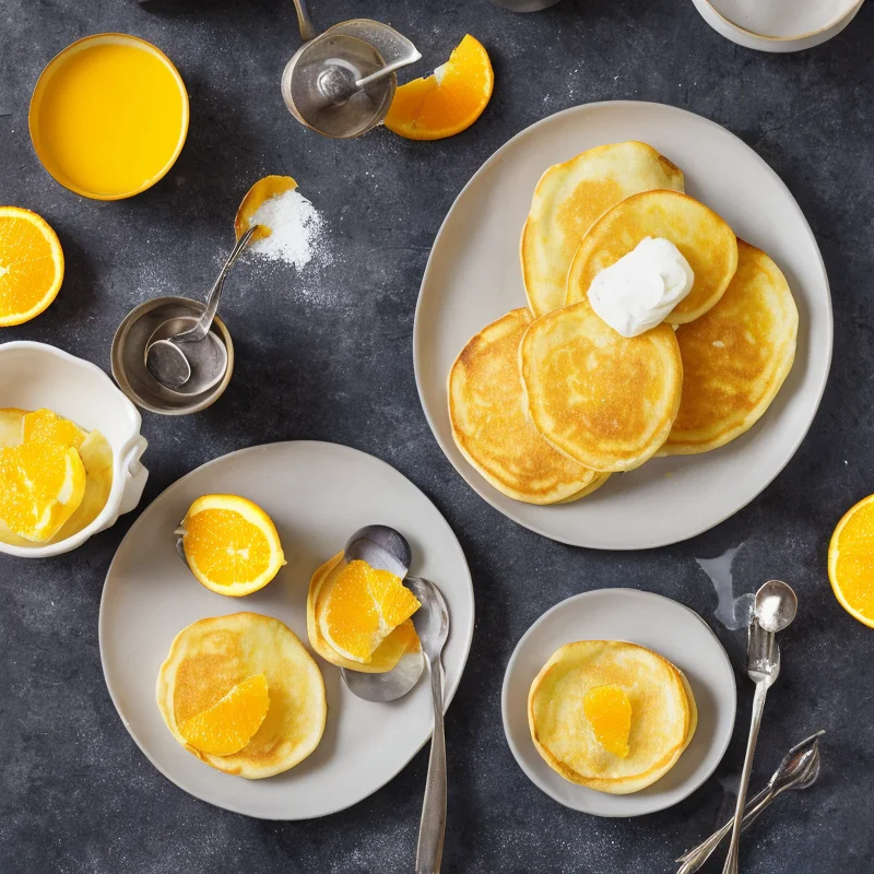 Skotske pandekager med appelsinsmør - Illustration - kan være AI genereret og afvige fra opskriften