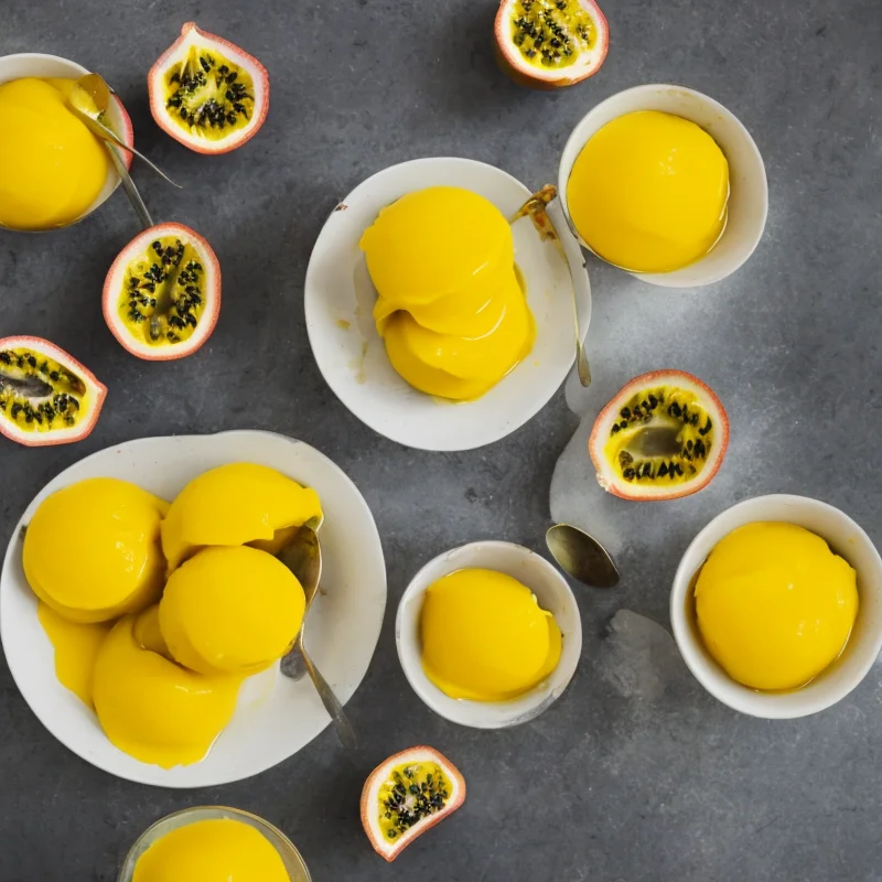 Passions sorbet med vanille - Illustration - kan være AI genereret og afvige fra opskriften