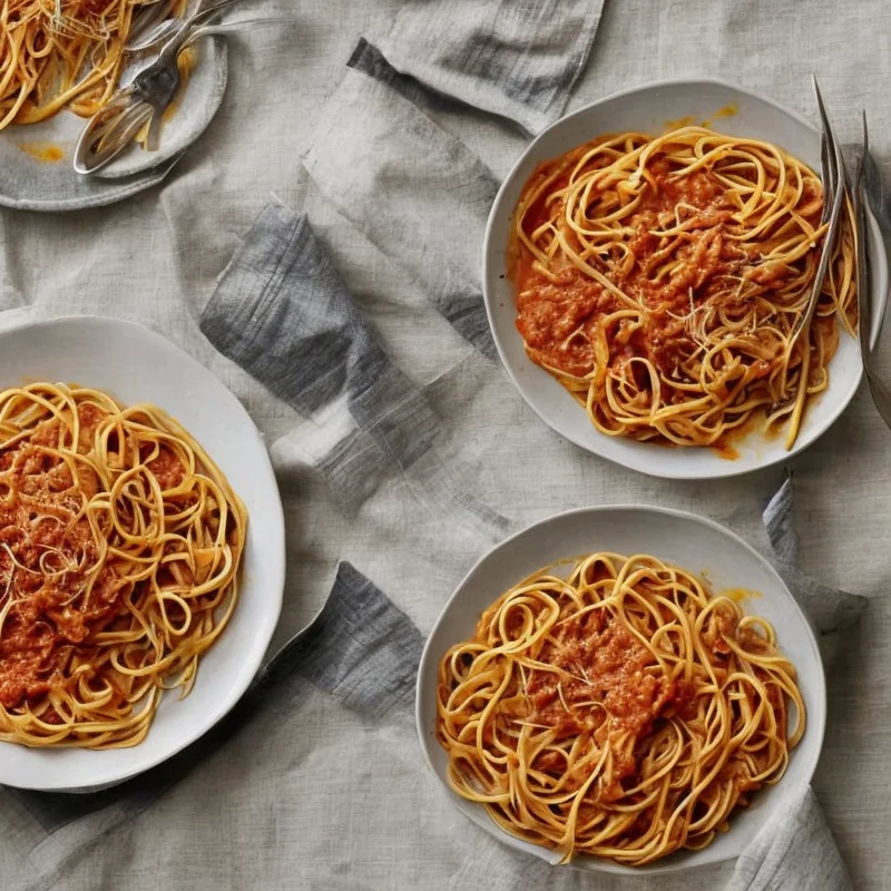Varm tunsauce til pasta - Illustration - kan være AI genereret og afvige fra opskriften