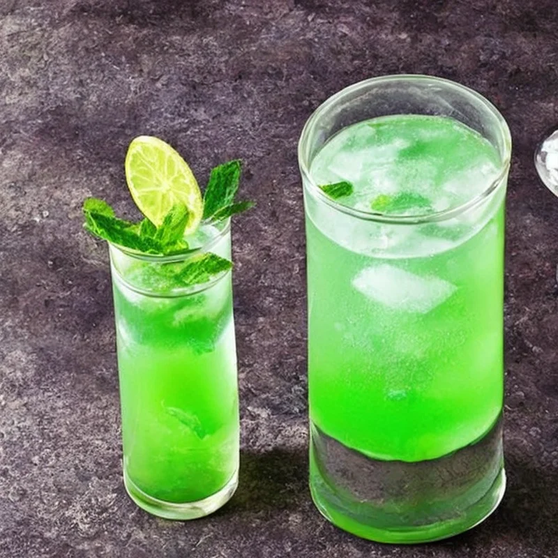 Grøn pooldrink - Illustration - kan være AI genereret og afvige fra opskriften