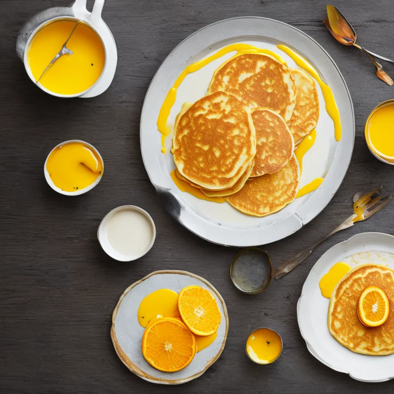 Pandekager med appelsinsauce - Illustration - kan være AI genereret og afvige fra opskriften