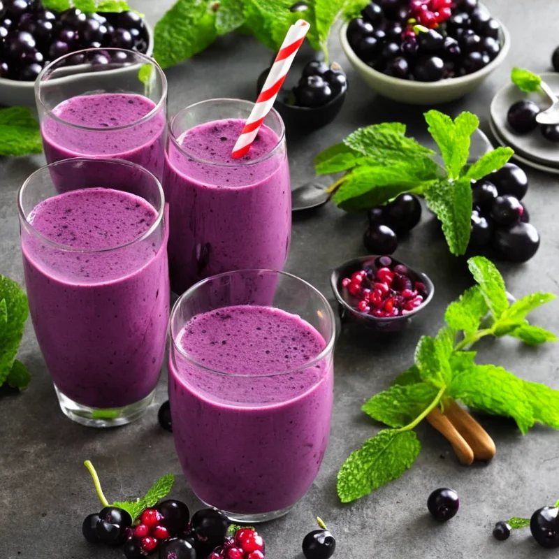 Solbær smoothie - Illustration - kan være AI genereret og afvige fra opskriften
