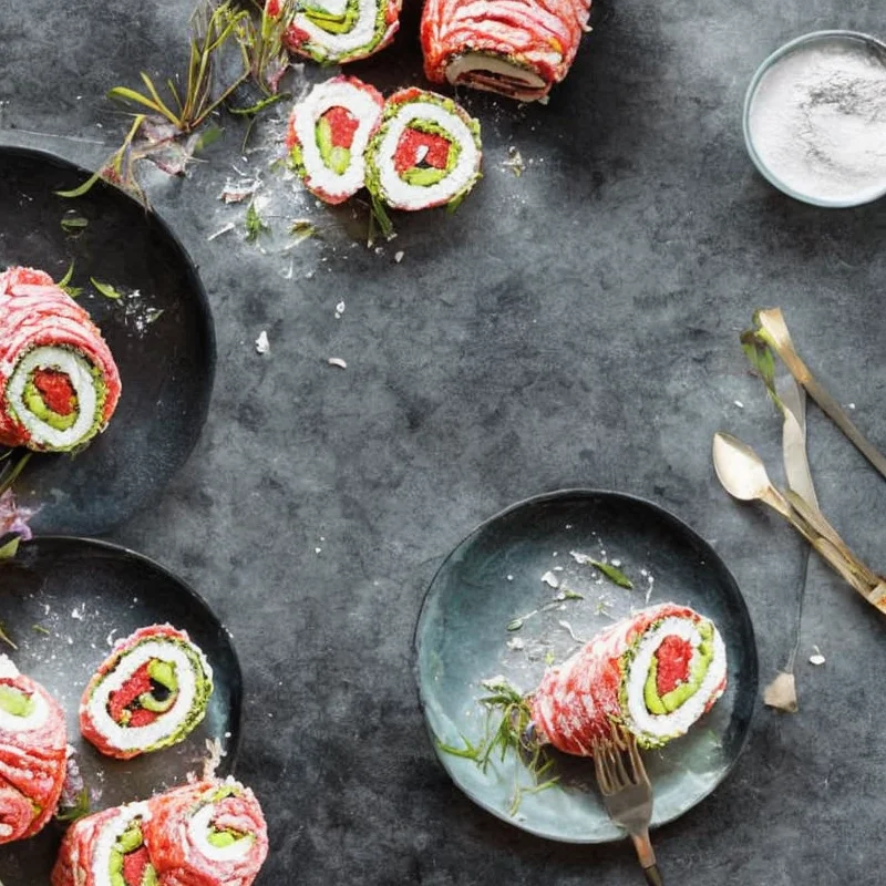 Roulade med kokos - Illustration - kan være AI genereret og afvige fra opskriften