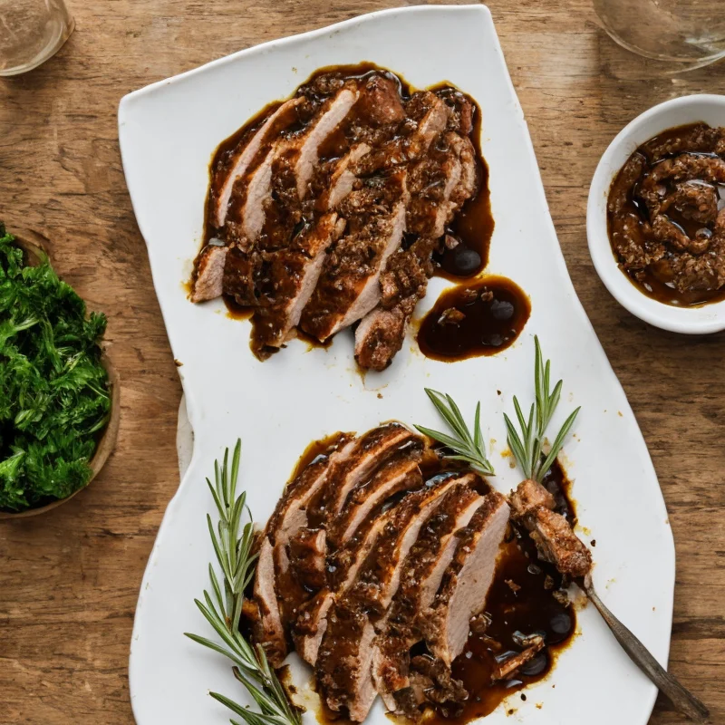 Kalkun balsamico - Illustration - kan være AI genereret og afvige fra opskriften